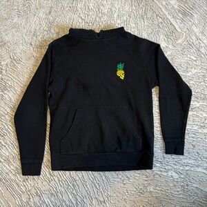 Black Sweatshirt with Pineapple Design